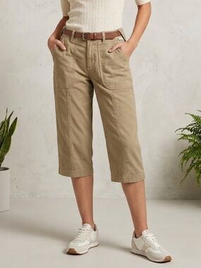 JOIE Gorpcore Khaki Utility Capri Pants Y2K Pedal Pushers Size 27